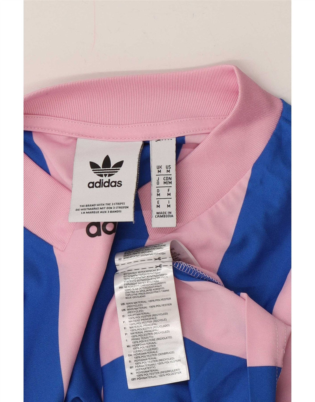 Adidas Camiseta gráfica para hombre Top poliéster a rayas rosa medio