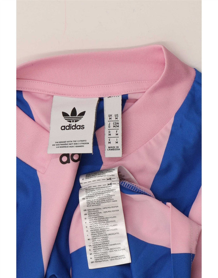 Adidas Camiseta gráfica para hombre Top poliéster a rayas rosa medio