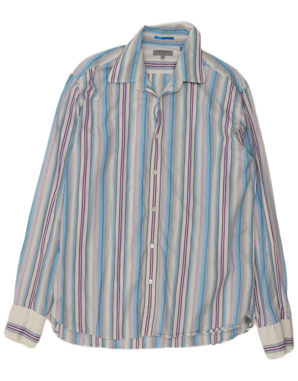 Camisa para hombre Ted Baker Talla 5 XL Algodón a rayas multicolor