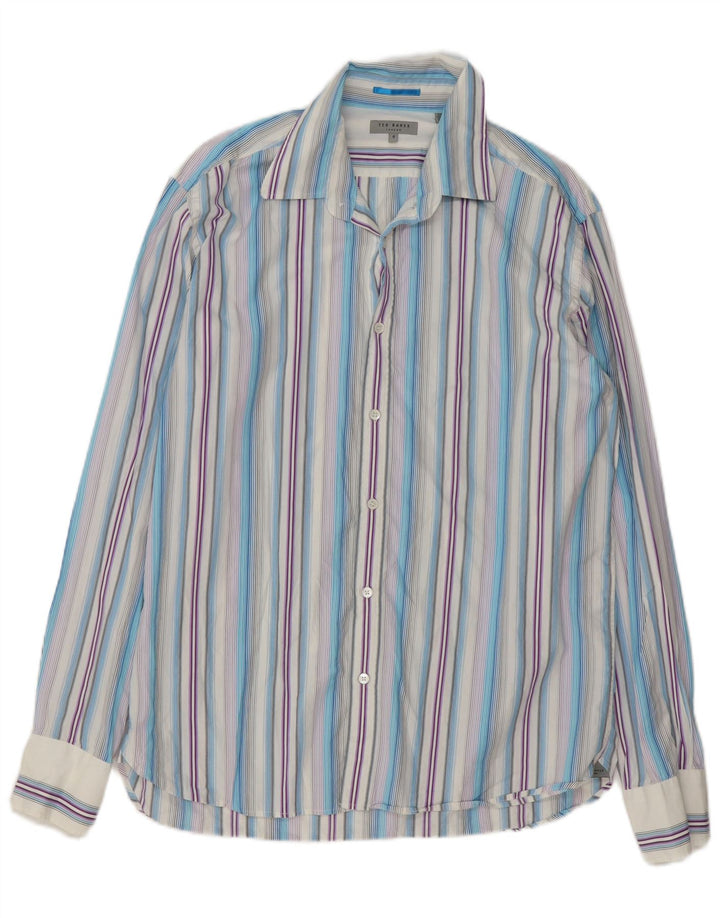 Camisa para hombre Ted Baker Talla 5 XL Algodón a rayas multicolor