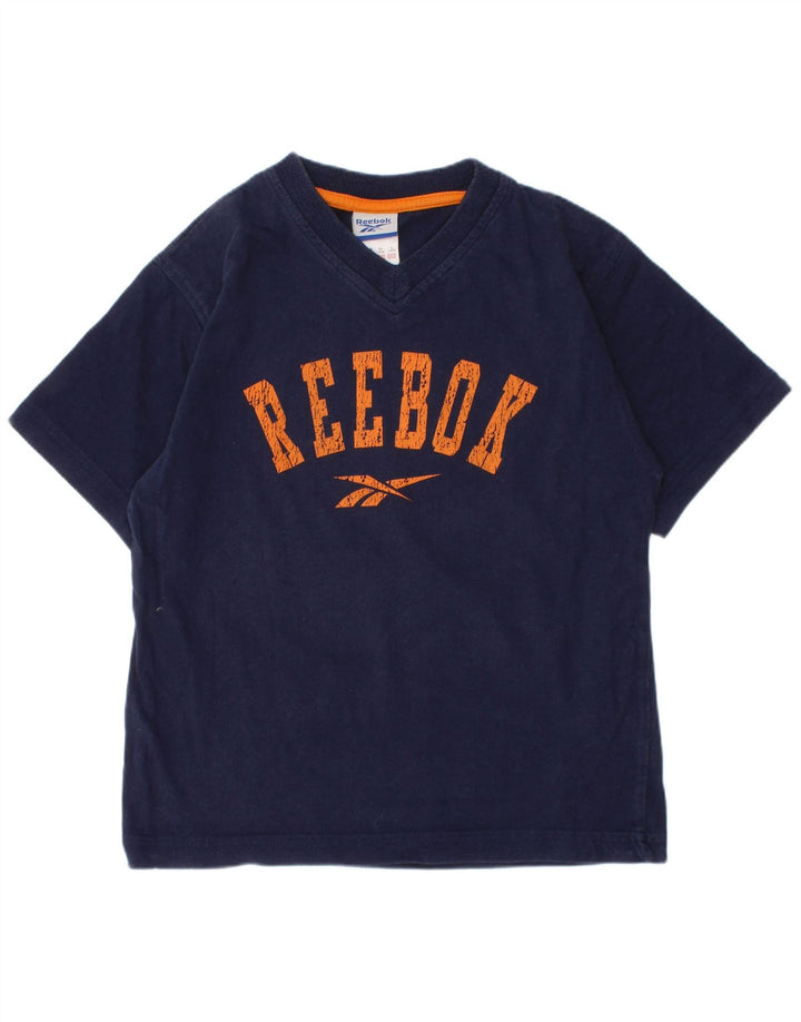 Reebok Camiseta gráfica para niño 5-6 años Azul marino
