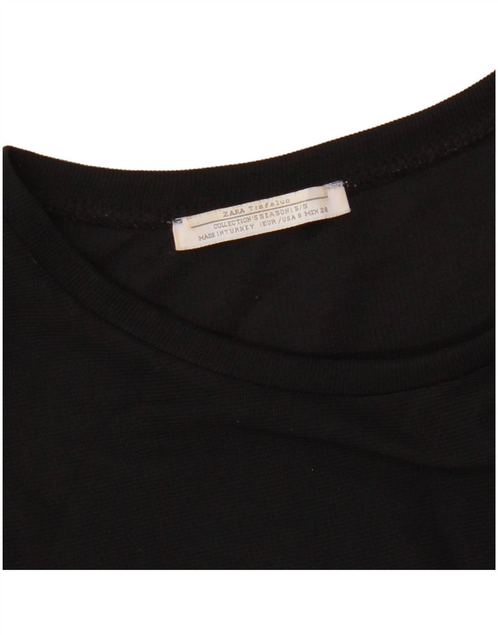 ZARA Vestido Trafaluc con Hombros Descubiertos para Mujer UK 8 Small Negro