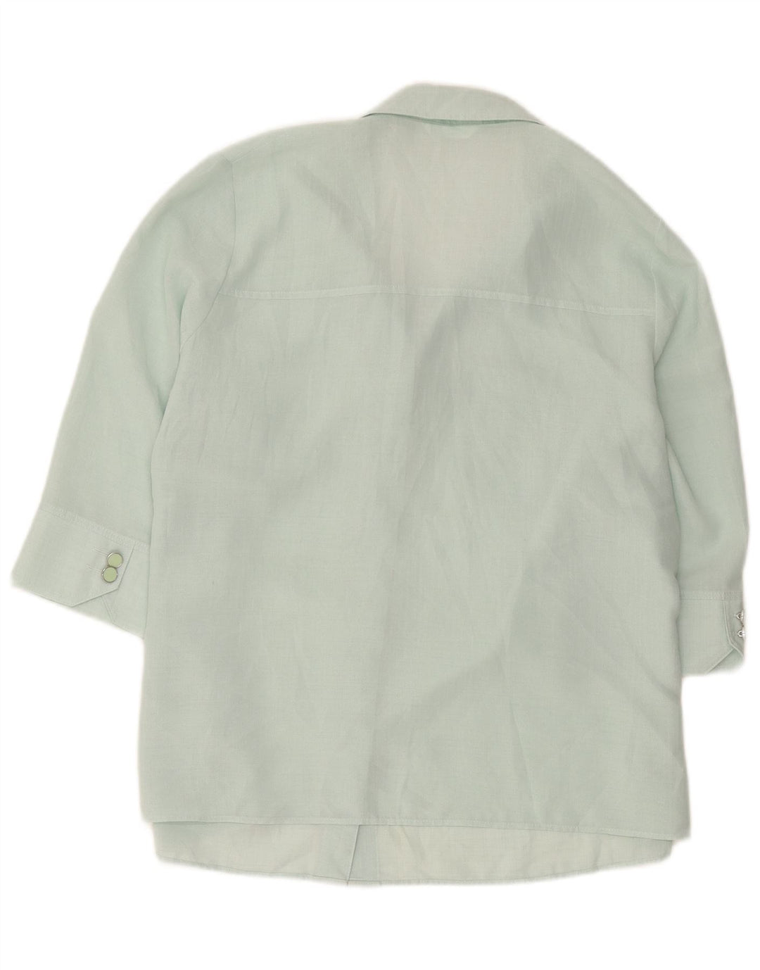 Marks & Spencer Camisa de manga corta para mujer UK 20 2XL Verde Poliéster