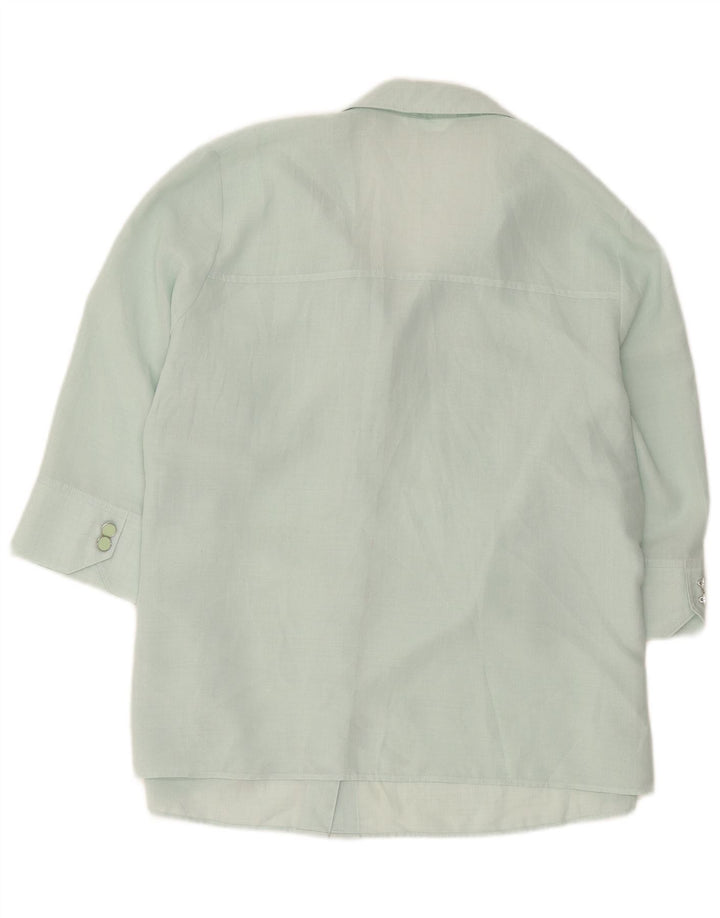 Marks & Spencer Camisa de manga corta para mujer UK 20 2XL Verde Poliéster