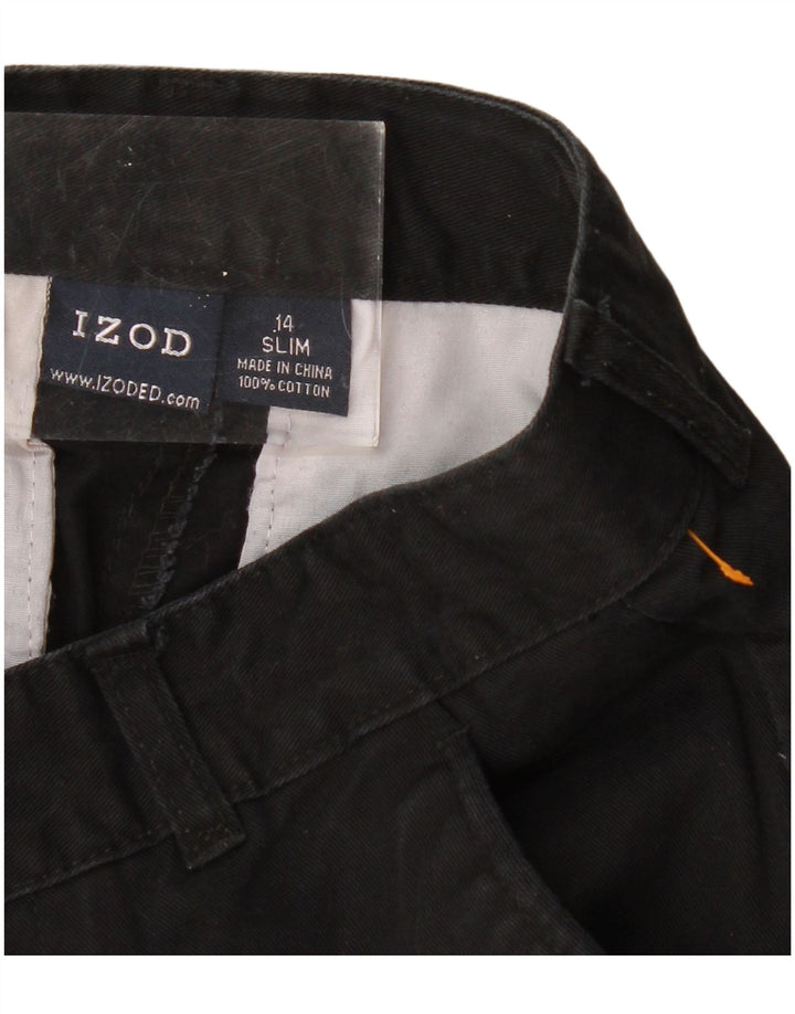 IZOD Pantalones chinos rectos para niños 13-14 años W26 L28 Algodón negro