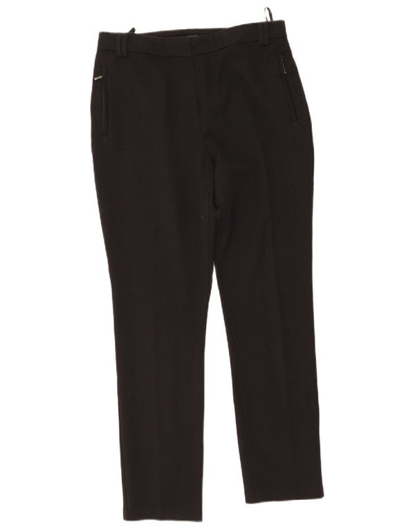 Marks & Spencer Pantalones informales ajustados para mujer UK 12 Medium W34 L28 Negro