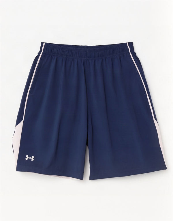 Under Armour Pantalones cortos deportivos de corte holgado para hombre, talla grande, color azul marino