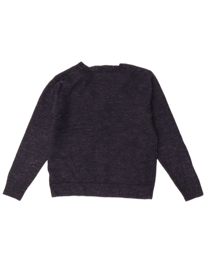 J. Crew Suéter tipo cárdigan ajustado para hombre de lana moteada en azul marino medio
