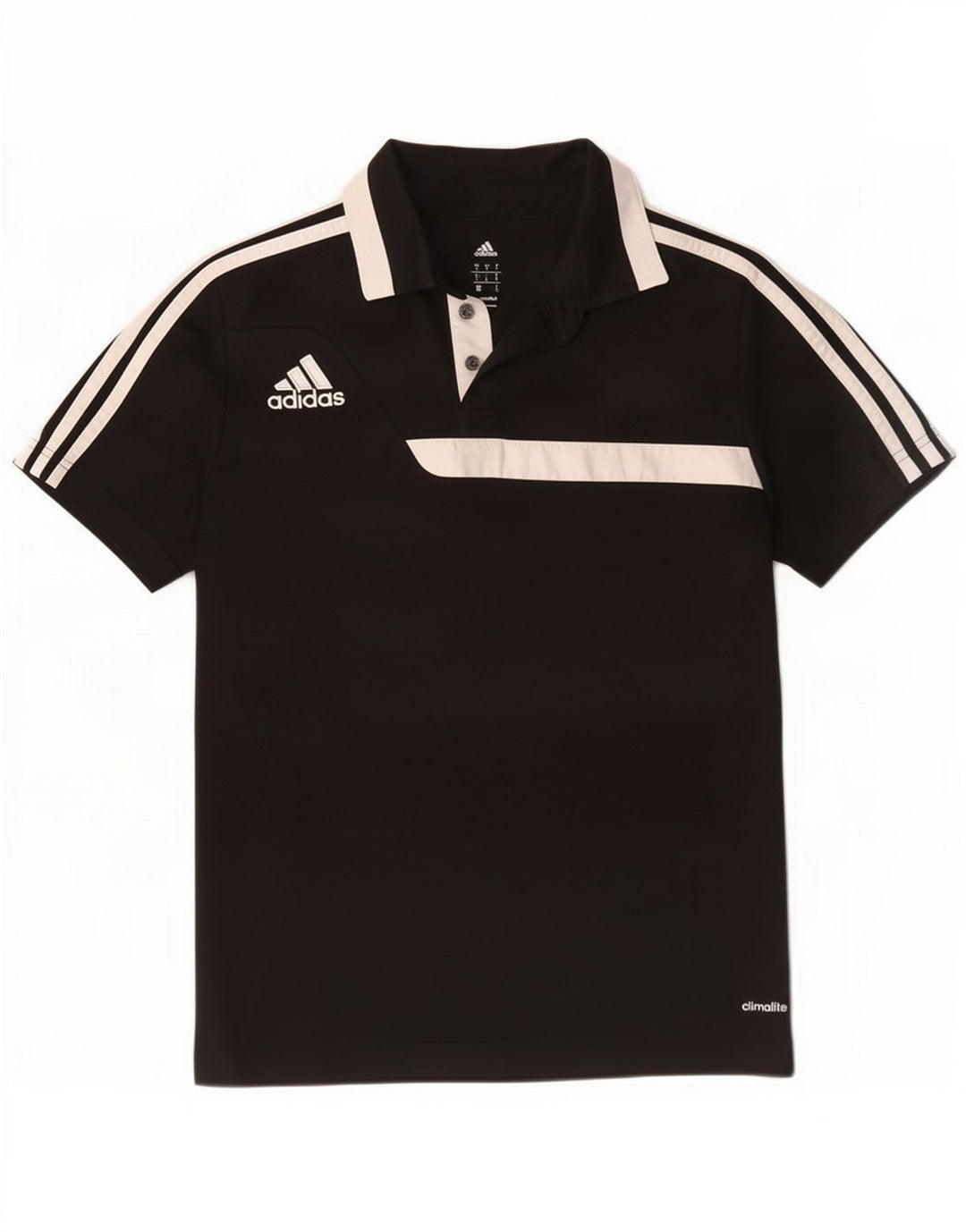 Adidas Mens Climalite Polo Polo Pequeño Negro Colorblock Poliéster