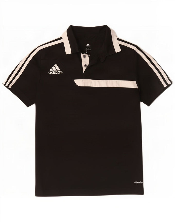 Adidas Mens Climalite Polo Polo Pequeño Negro Colorblock Poliéster