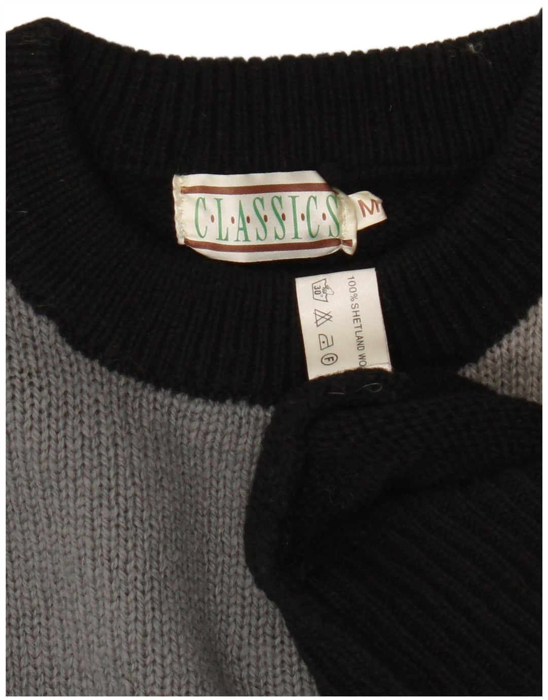 Suéter tipo jersey con cuello redondo para mujer Classics UK 44 Medium Black Colourblock