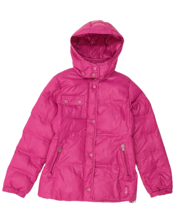 Champion Chaqueta acolchada con capucha para niña 11-12 años Rosa Poliéster