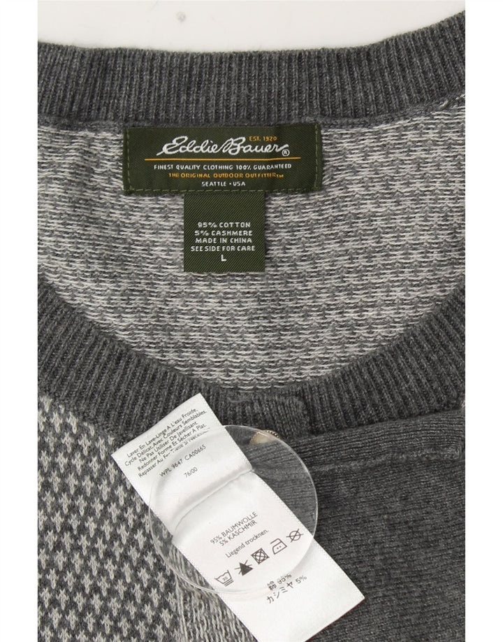 EDDIE BAUER Suéter cárdigan para mujer Reino Unido 14 Algodón gris grande