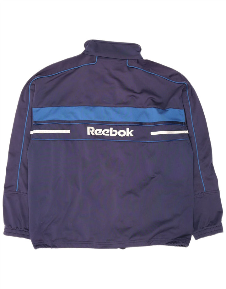 Reebok - Chaqueta de chándal con gráfico para hombre, color azul marino mediano