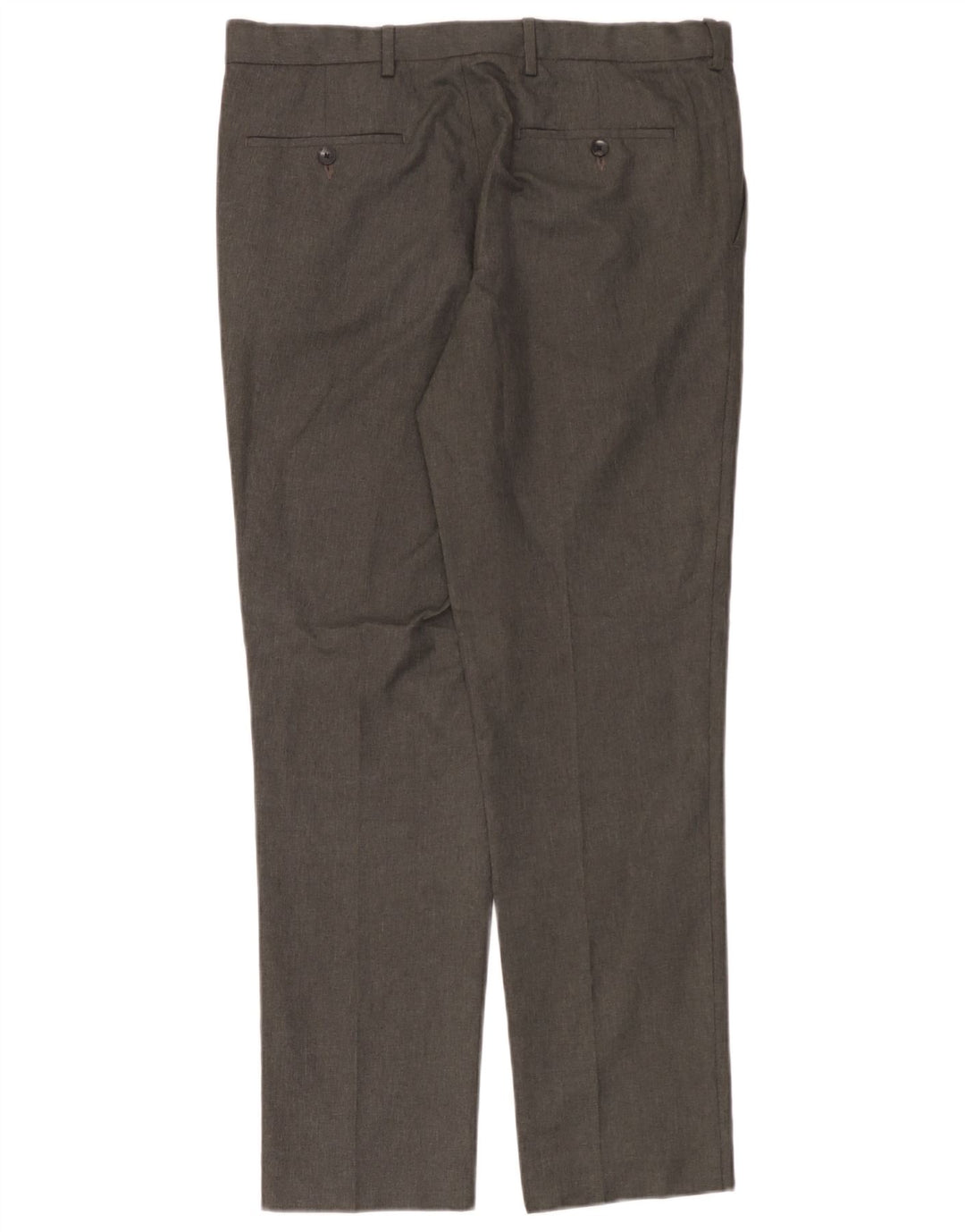 Marks & Spencer Pantalón chino ajustado para hombre W34 L31 Poliéster gris