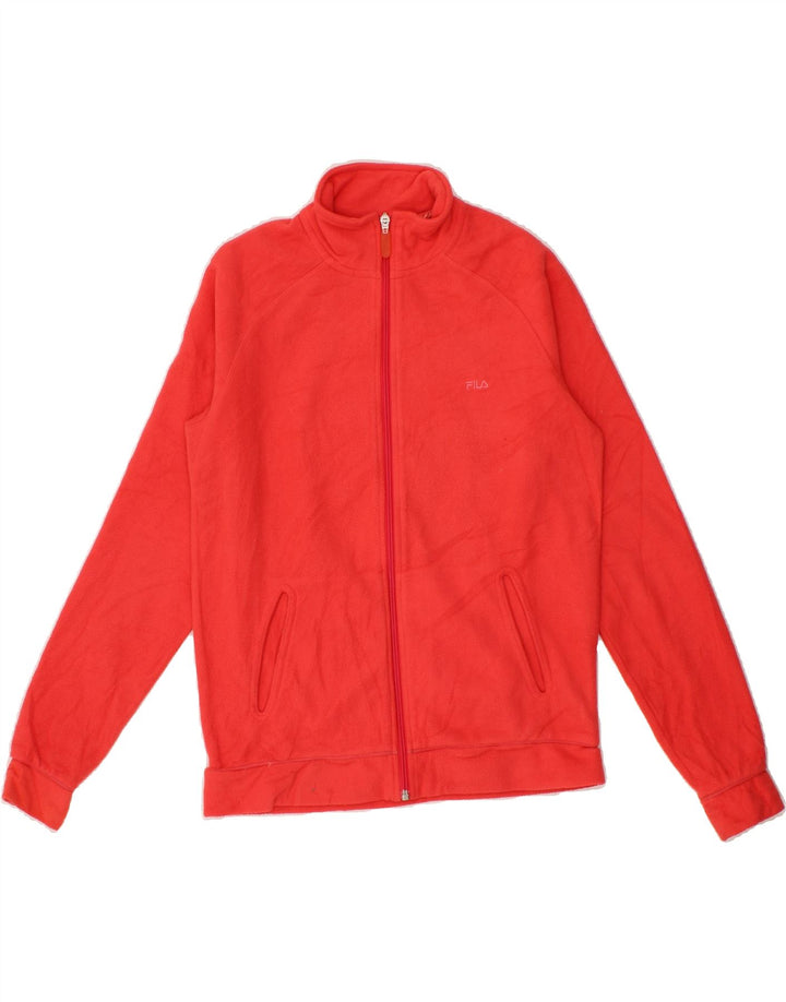 FILA Womens Fleece Jacket UK 14 Medium Red Polyester Vintage Fila and Second-Hand Fila from Messina Hembry 