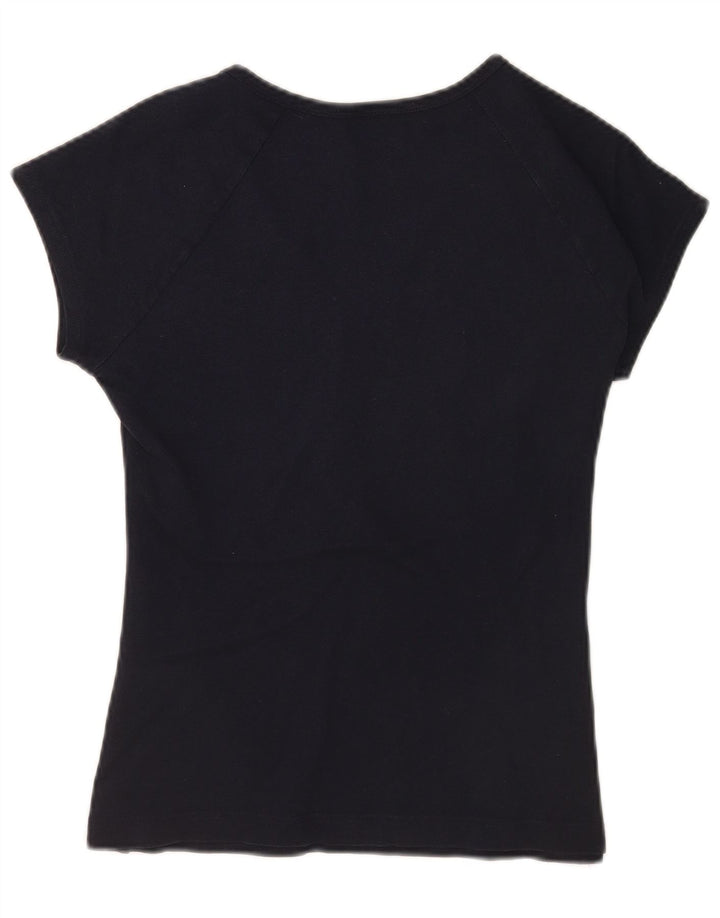 Camiseta Lacoste Mujer Top Talla 42 Grande Azul Marino Algodón