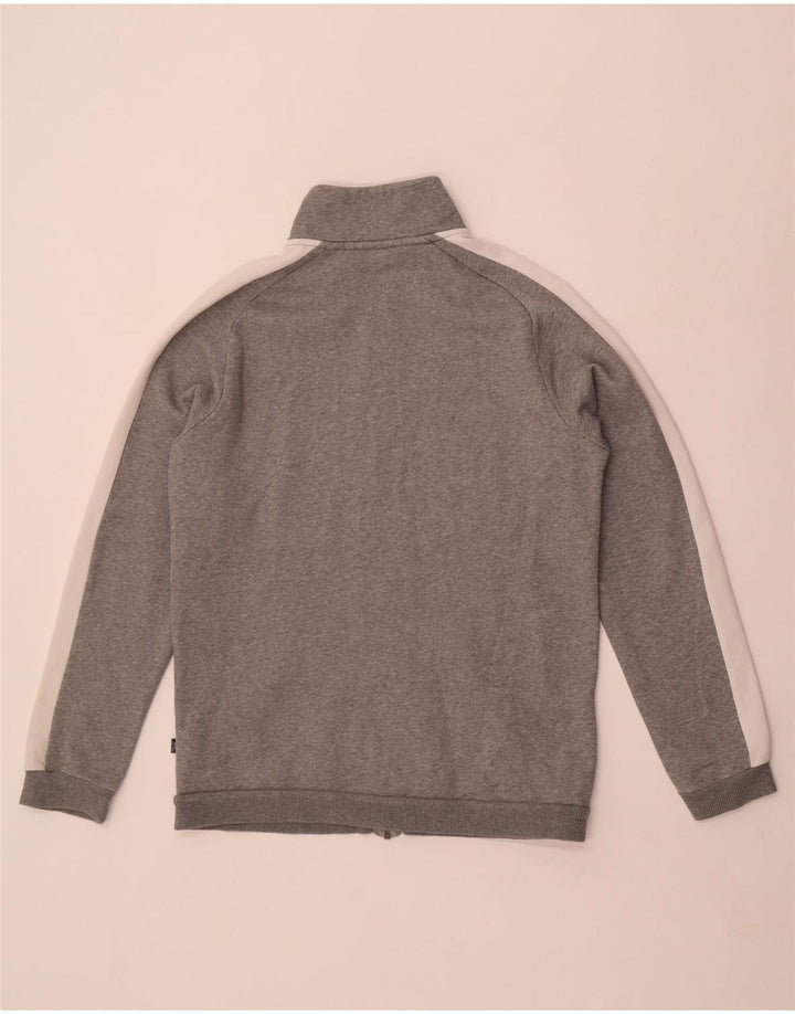 Puma Chaqueta de chándal para hombre, talla pequeña, algodón gris con bloques de color