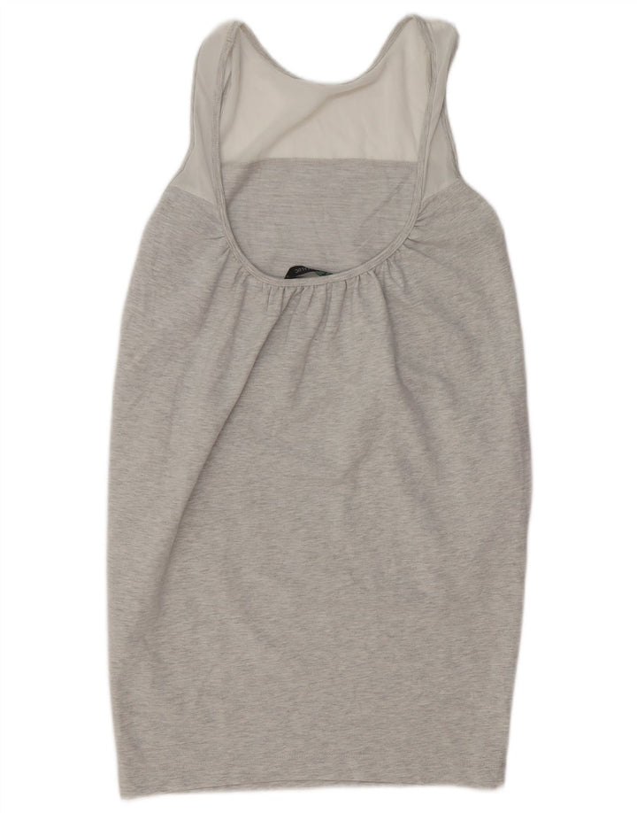 ZARA Mujer Vestido Básico Sin Mangas UK 40 Small Gris