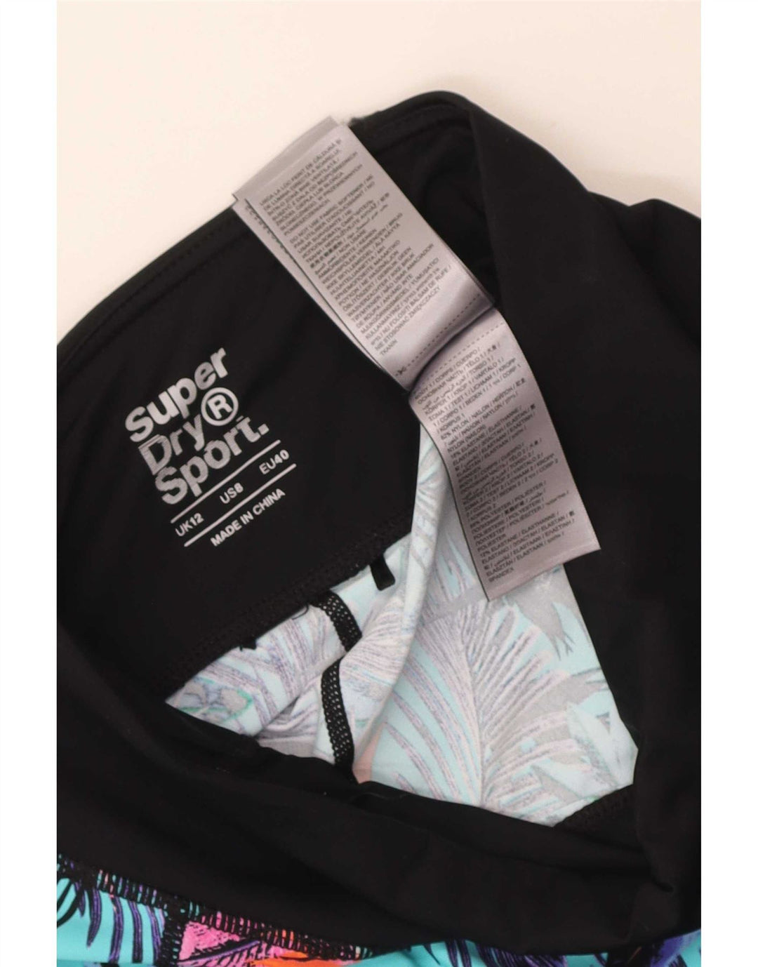 Superdry Leggings cortos gráficos para mujer, talla 40, talla mediana, multicolor floral