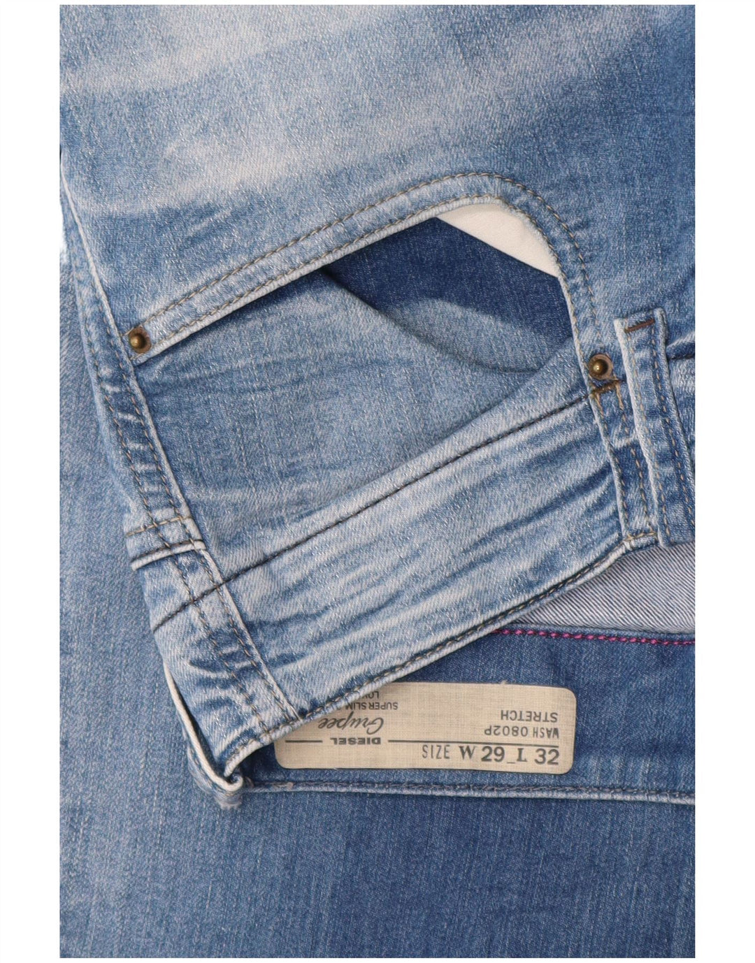 Diesel Mujer Grupee Vaqueros Super Slim W29 L32 Algodón Azul