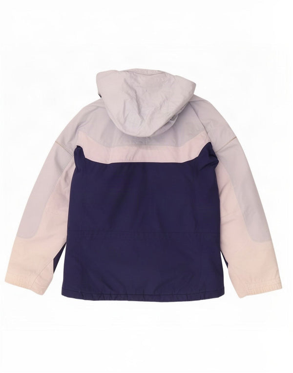 Columbia Womens Loose Fit Hooded Ski Jacket UK 6 XS Blue Colourblock