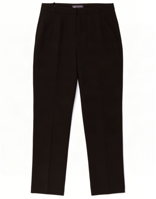 Marks & Spencer Womens Straight Casual Trousers UK 12 Medium W30 L28 Black