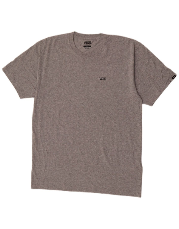 Vans Camiseta de corte clásico para hombre, talla grande, algodón moteado gris