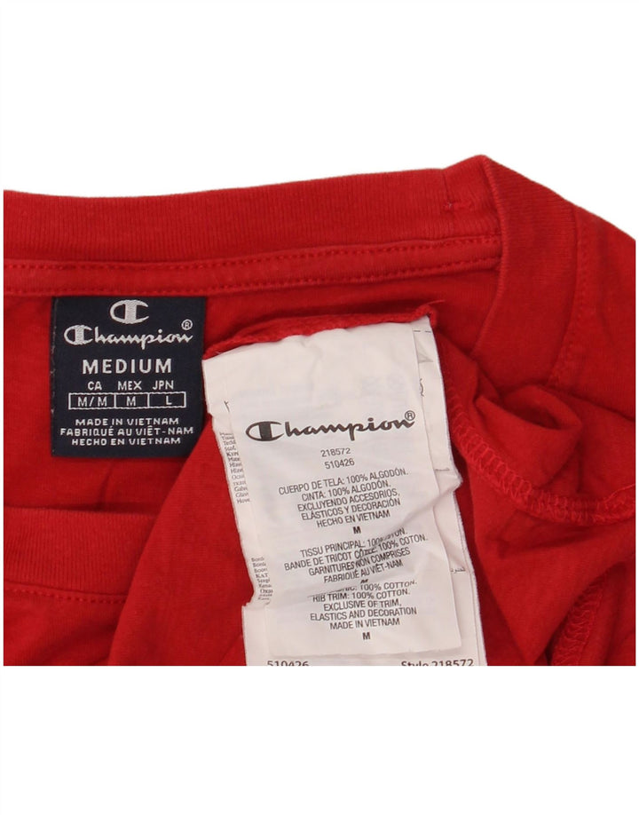 Champion Camiseta estampada Stanford para hombre Top mediano de algodón rojo