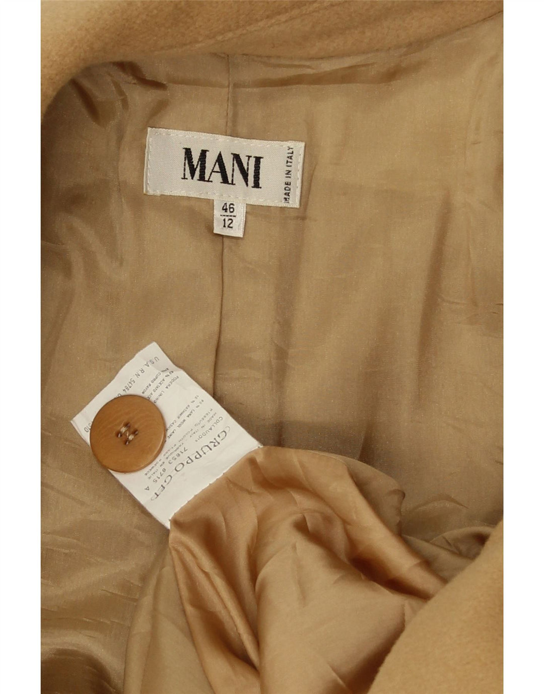 MANI Abrigo Mujer IT 46 Grande Lana Beige