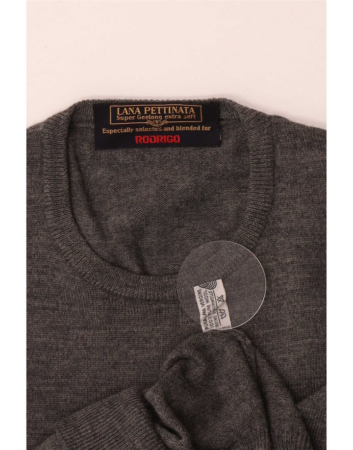 Rodrigo Jersey de Cuello Redondo para Hombre IT 52 Large Gris Lana Virgen