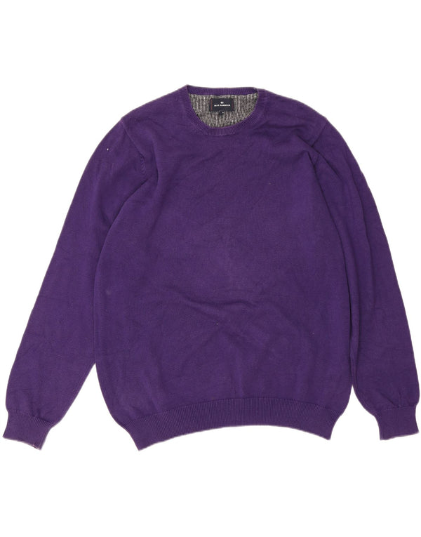 Marks & Spencer - Jersey de cuello redondo para hombre, color azul, color morado