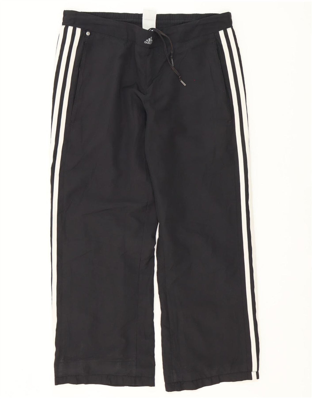 Adidas Pantalones de chándal a prueba de clima para mujer UK 12 Mediano Negro Poliéster
