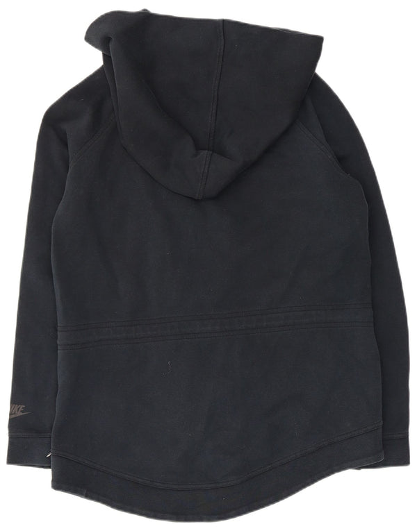 NIKE Suéter con capucha de gran tamaño con cremallera para mujer Reino Unido 10 Pequeño Algodón azul marino