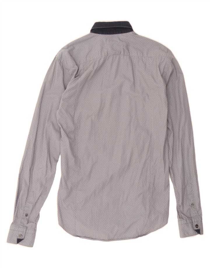 ZARA Mens Slim Fit Shirt Small Blue Spotted Vintage Zara and Second-Hand Zara from Messina Hembry 