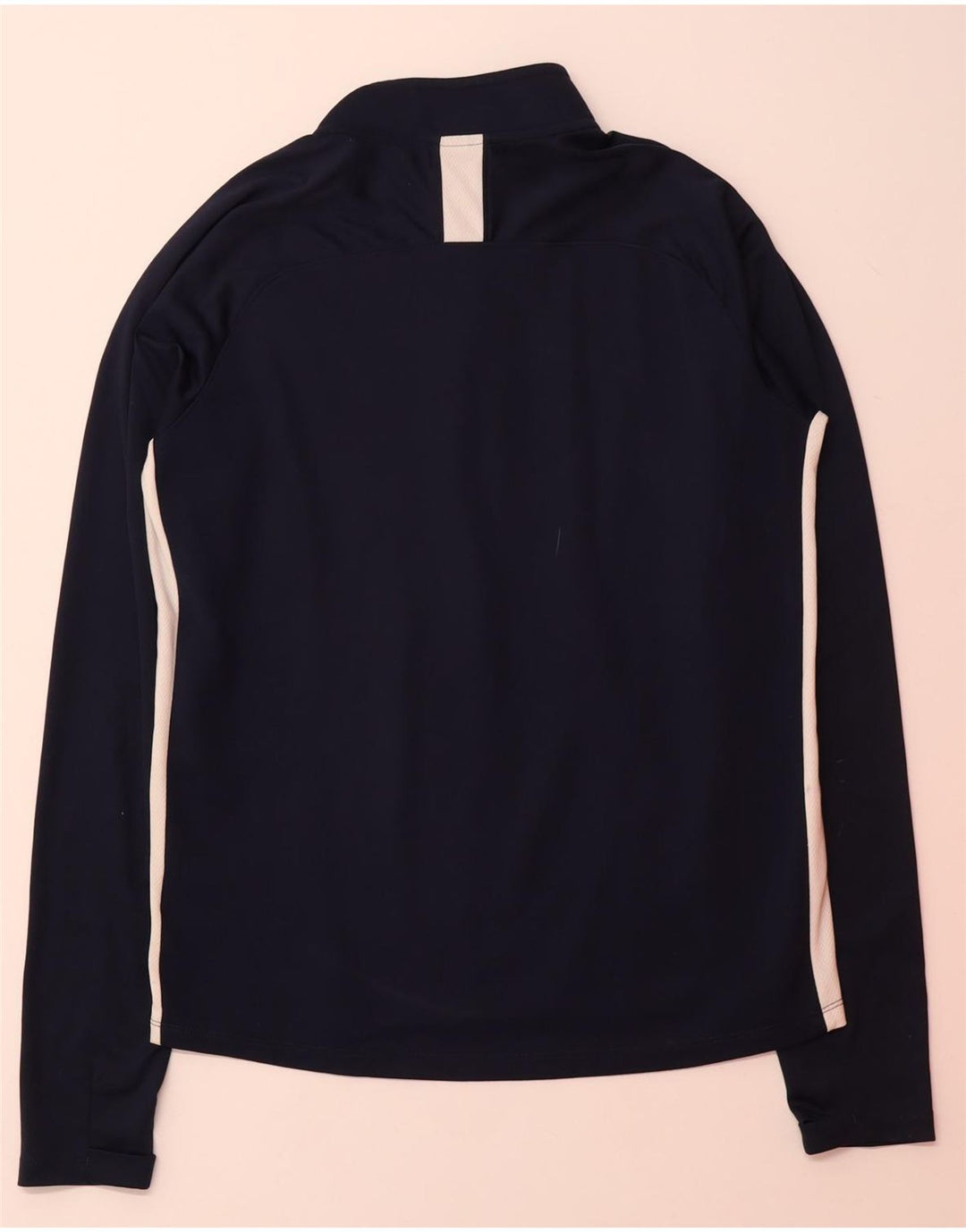 NIKE Mens Dri Fit Pullover Tracksuit Top Small Navy Blue Colourblock