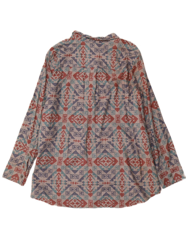 Eddie Bauer Camisa de franela extragrande para mujer UK 22 3XL Algodón geométrico gris