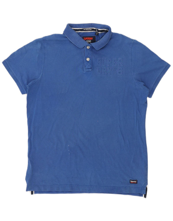 Superdry Polo Gráfico Para Hombre 2XL Algodón Azul
