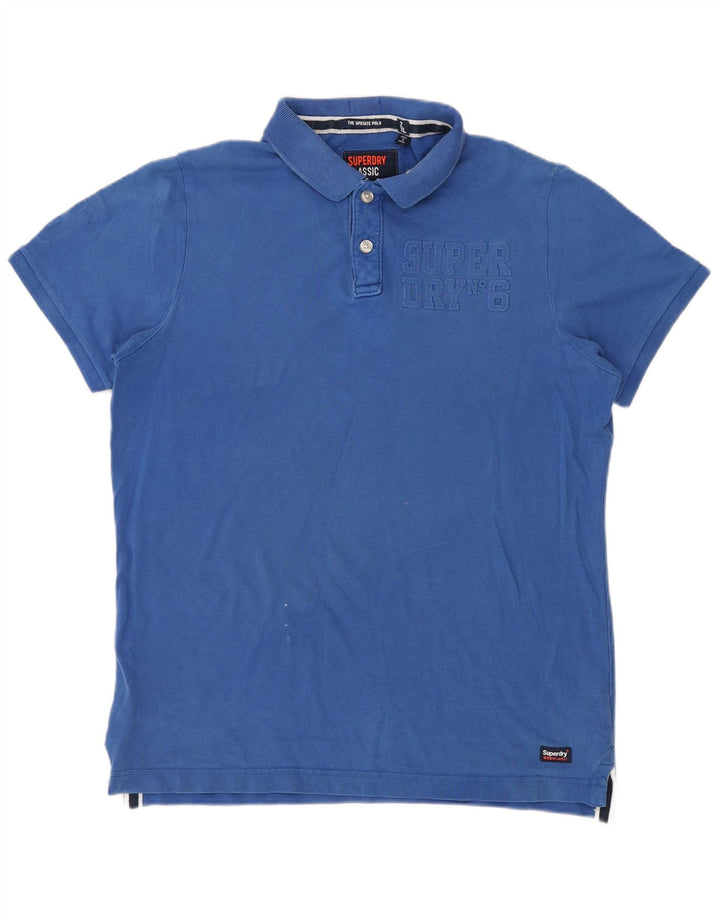 Superdry Polo Gráfico Para Hombre 2XL Algodón Azul