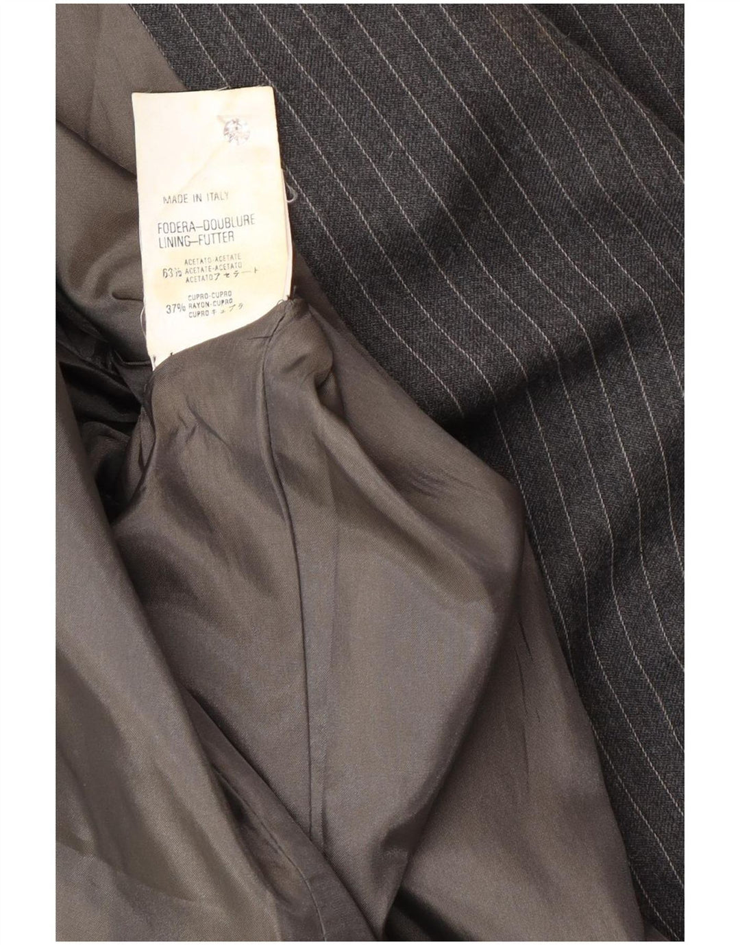 Ferre Mujer 001 1 Botón Blazer Chaqueta UK 46 Grande Gris Acetato De Rayas Pintadas
