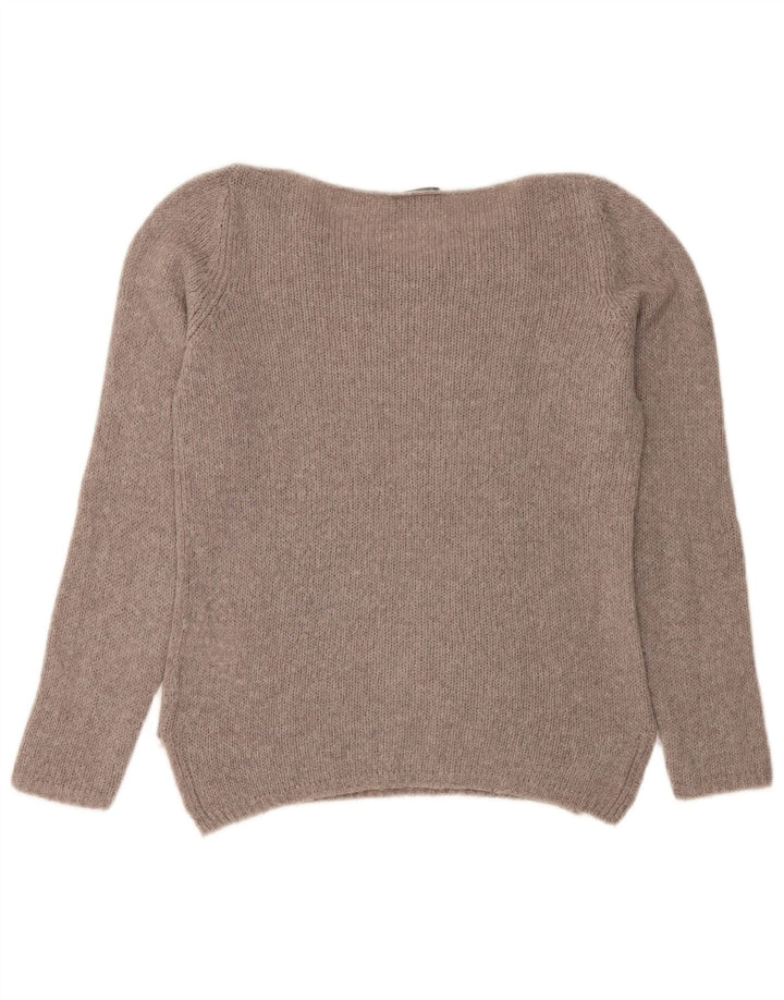 Fred Perry Suéter tipo jersey con cuello barco para mujer UK 10 Small Grey Polyamide