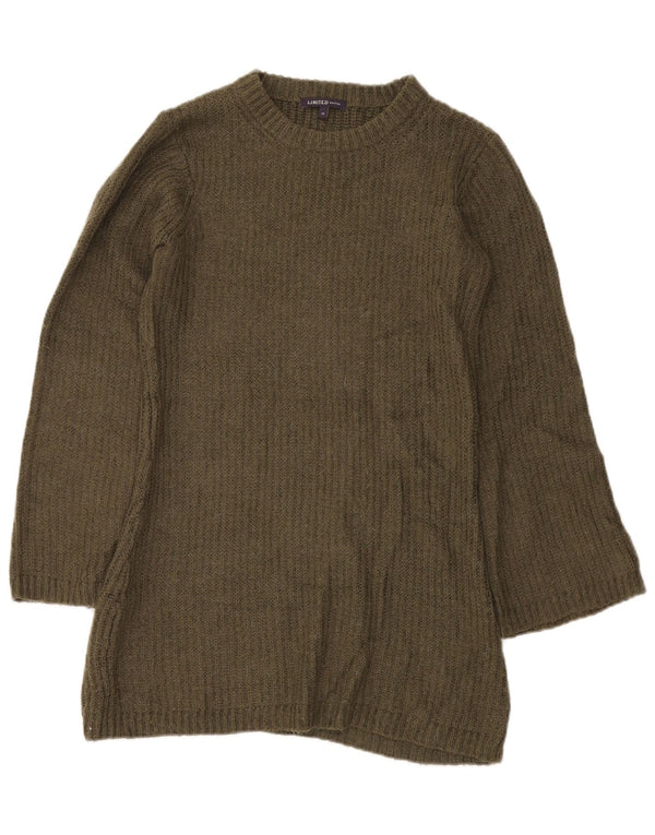 Marks & Spencer Womens Crew Neck Jumper Sweater UK 10 Small Green Acrylic