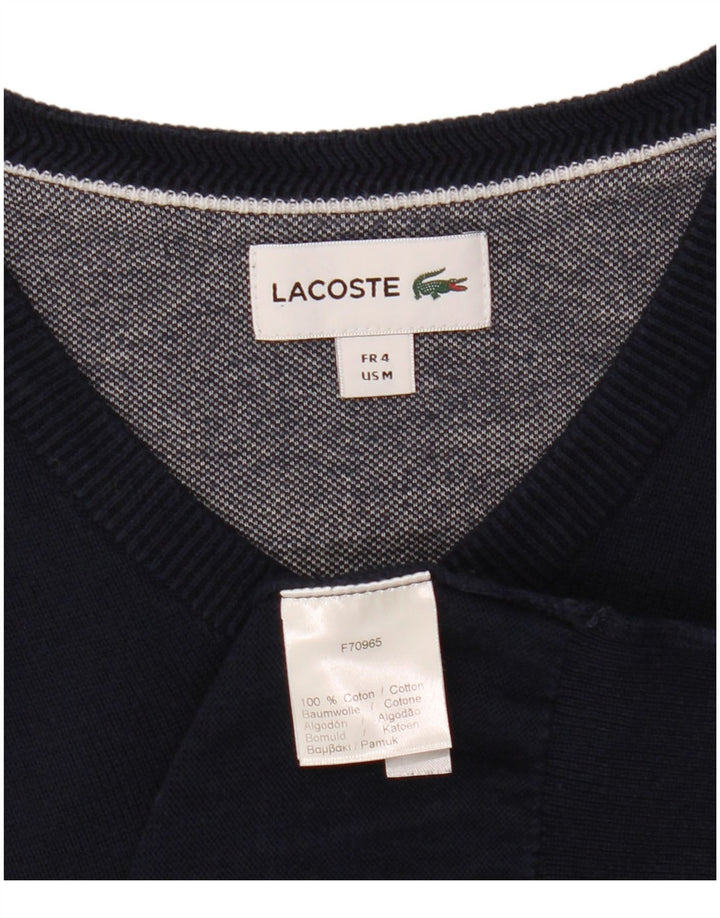 LACOSTE Jersey con cuello en V para hombre Talla 4 Mediano Azul marino Algodón