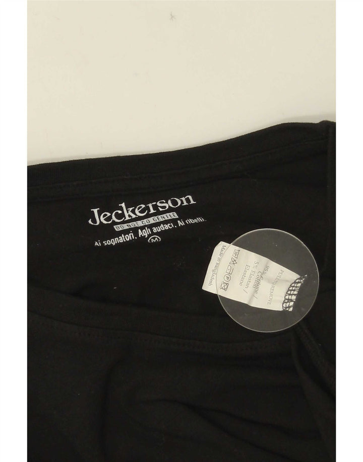 Jeckerson - Camiseta gráfica para hombre, talla mediana, algodón negro