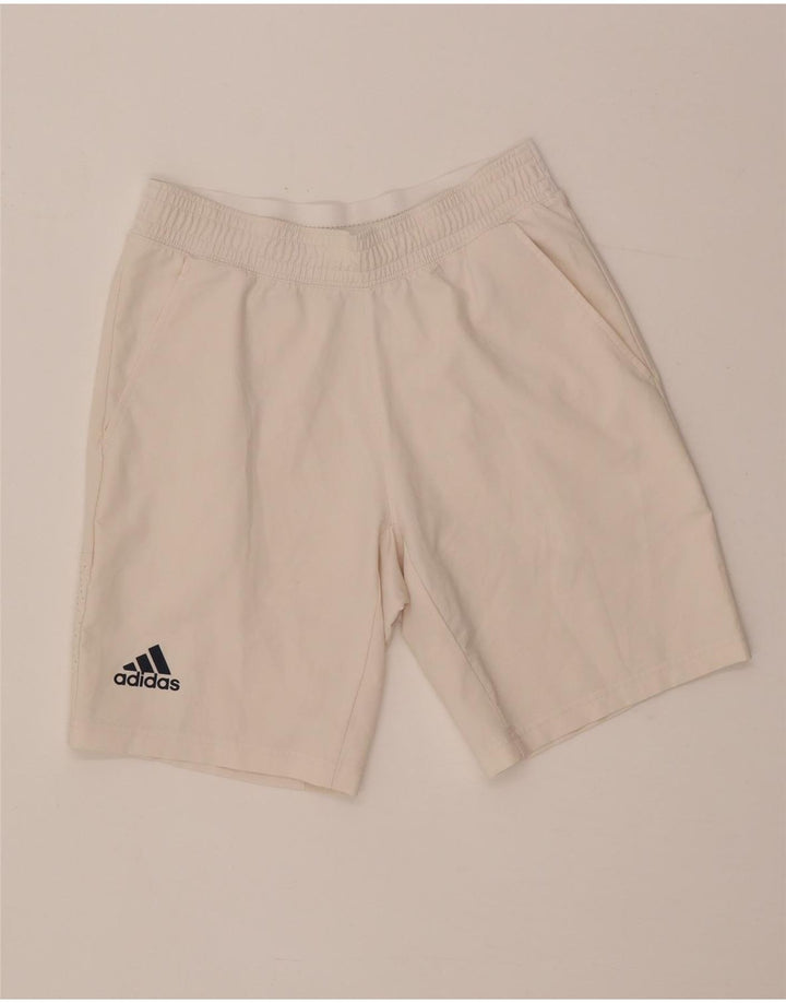 Adidas Hombre Pantalones Cortos Deportivos Pequeños Poliéster Blanco Roto