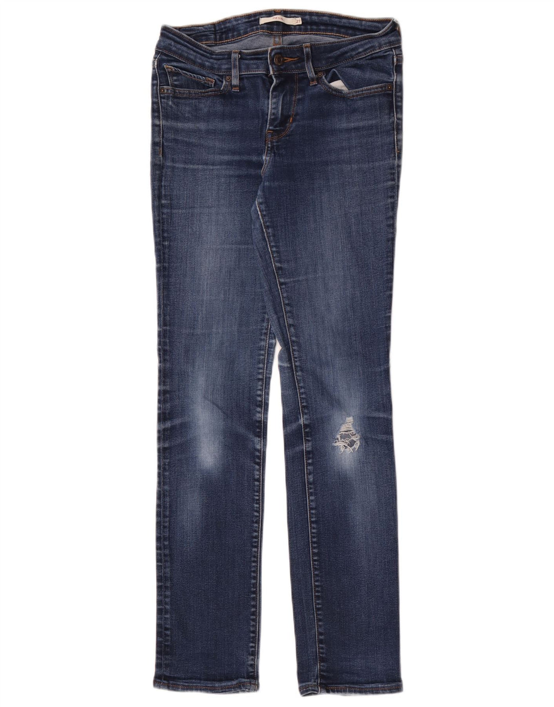 LEVI'S Jeans ajustados desgastados 712 para mujer W27 L30 Algodón azul