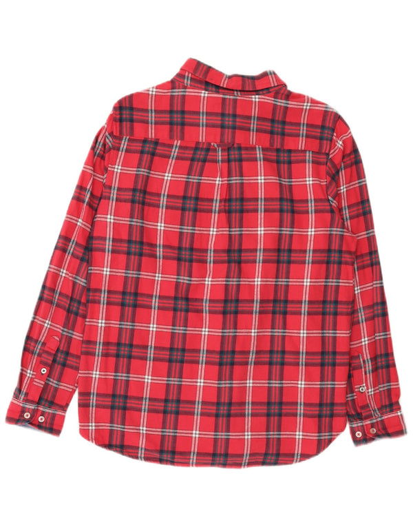 Crew Clothing Camisa de franela de ajuste relajado para mujer UK 40 Medium Red Check