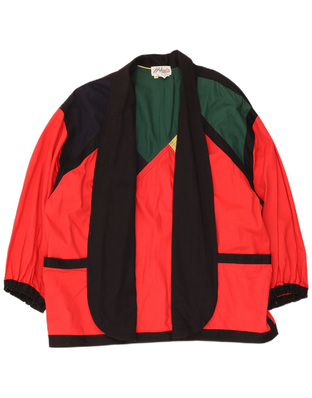Vintage mujer longline chaqueta blazer de gran tamaño IT 44 medio multicolor