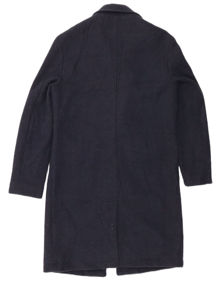 Zara Hombre Abrigo UK 36 Small Azul Marino Poliéster