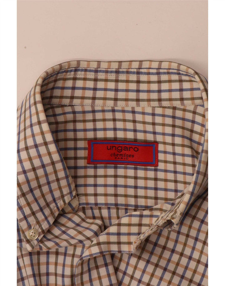 Ungaro Camisa Classic Fit XL Cuadros Beige Hombre